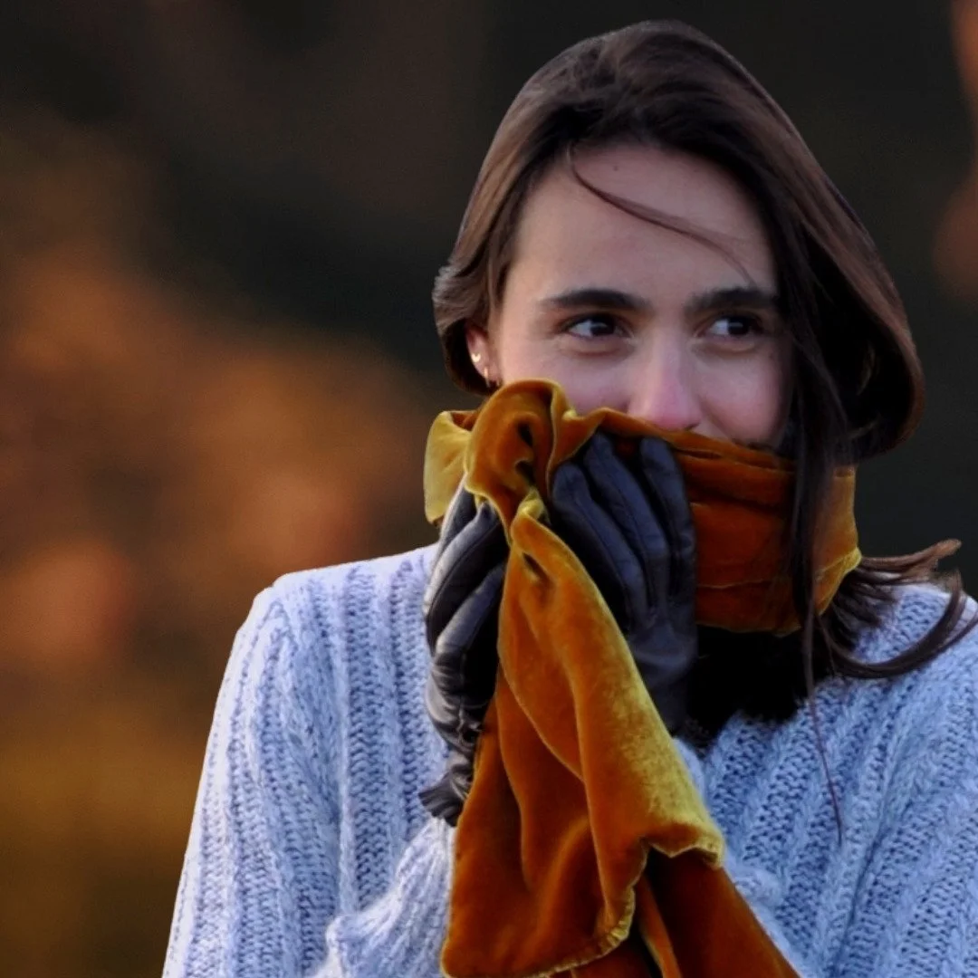 Iridescent Spice Plush Velvet Scarf | Men and Women | Pine